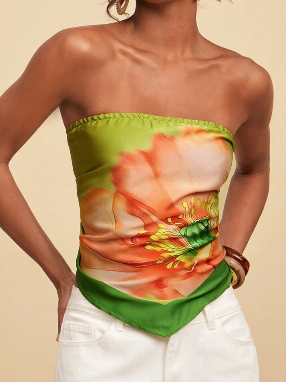 Multicolor Boho Women's Floral Tie-back Backless Halter Top